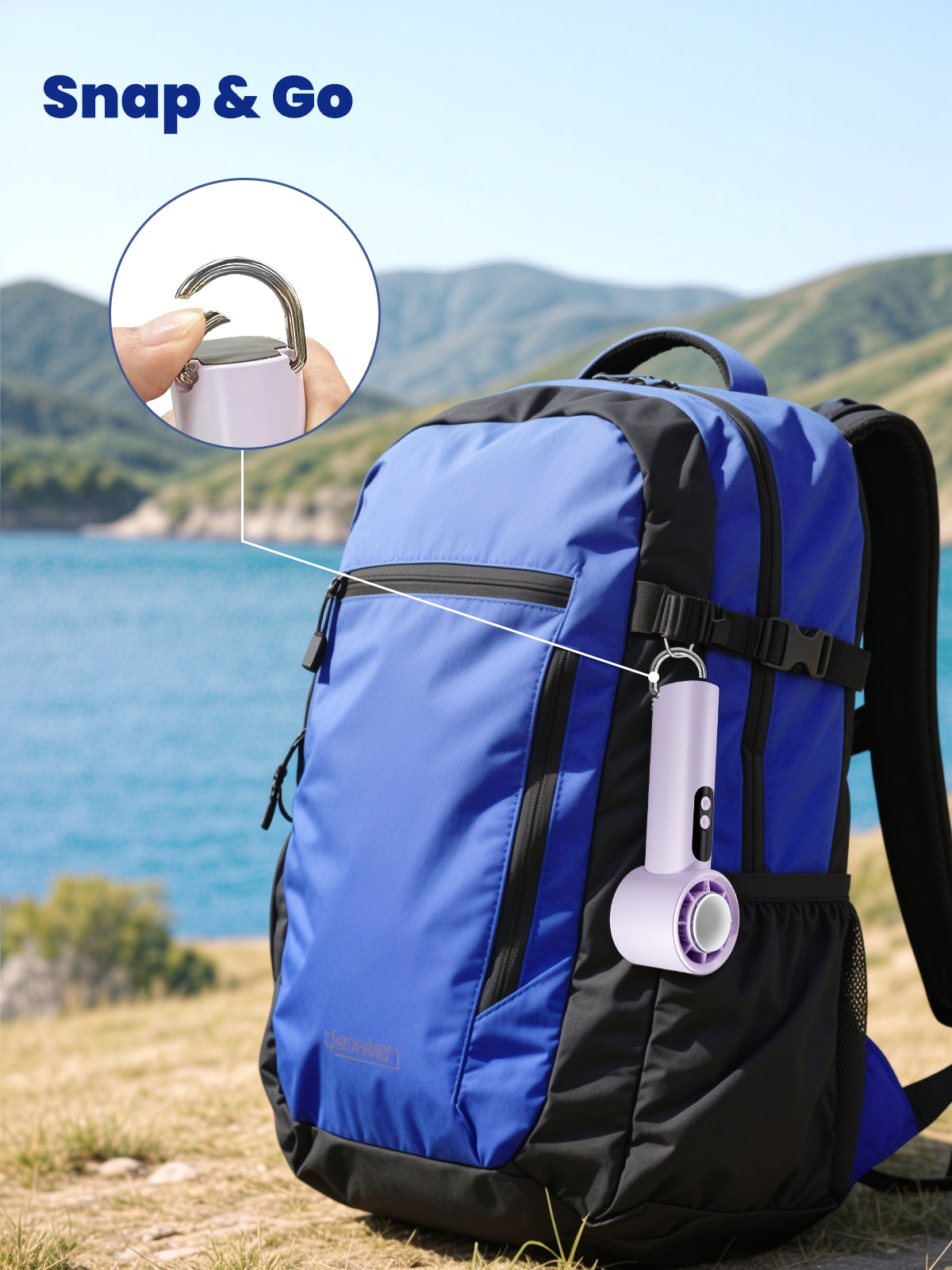 ROMANJOY Portable Handheld Fan with Ice Cooler (Purple)
