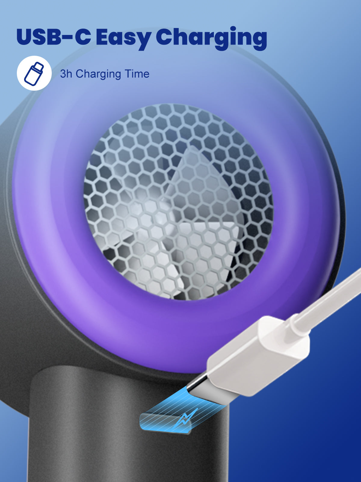 ROMANJOY Portable Handheld Fan with Ice Cooler (Gray)