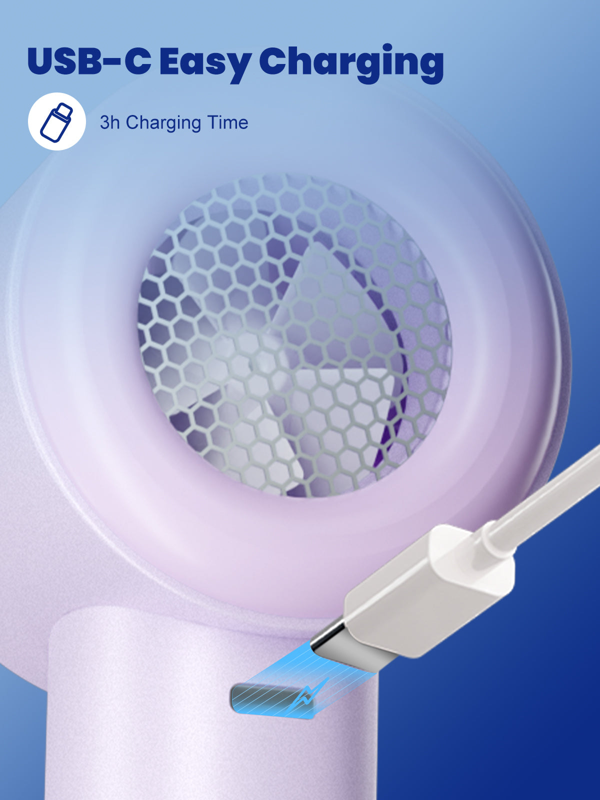 ROMANJOY Portable Handheld Fan with Ice Cooler (Purple)