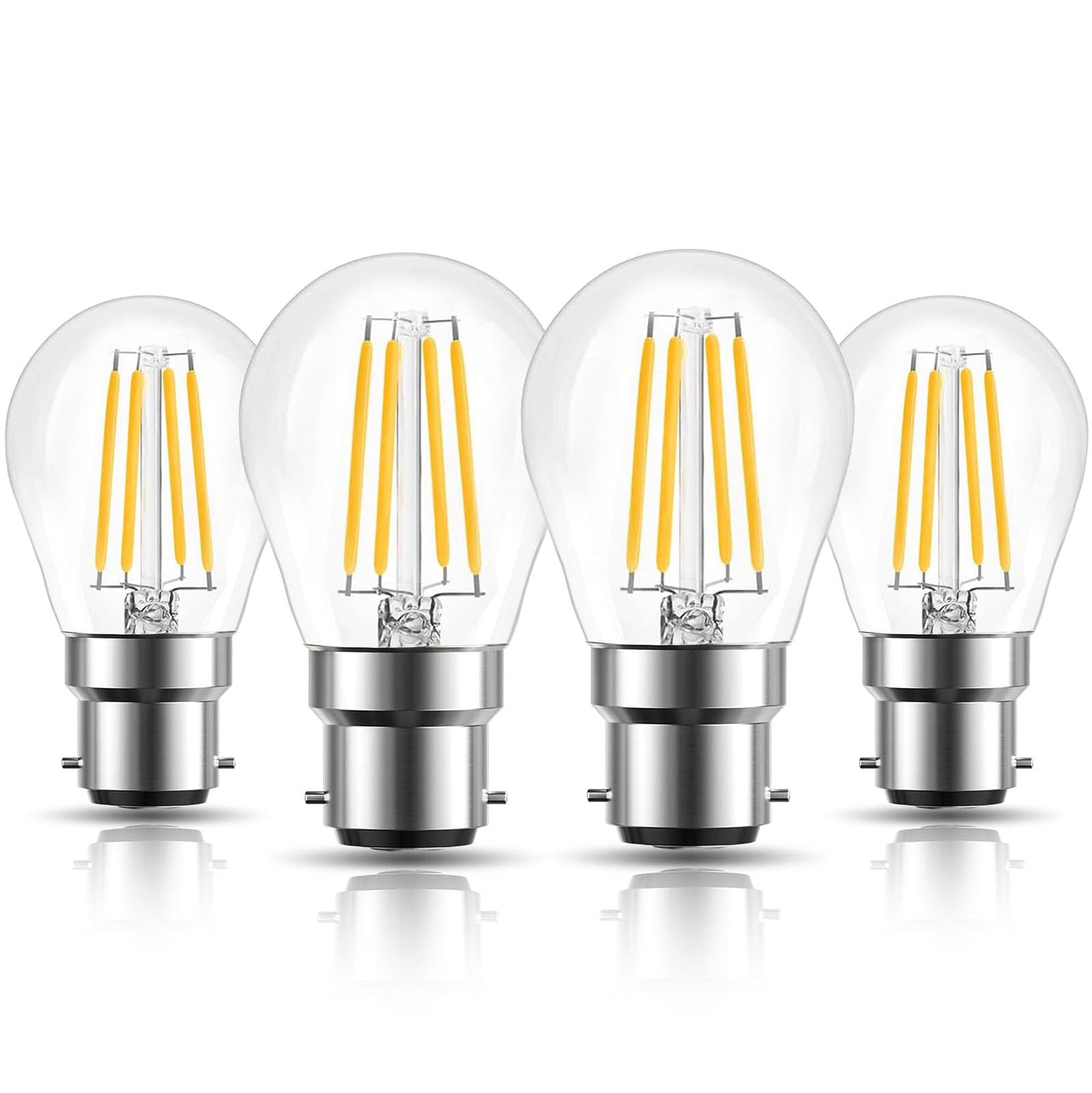 ROMANJOY 230V B22 Dimmable G45 4W LED Light Bulb, 4 Pack (2700K Warm)