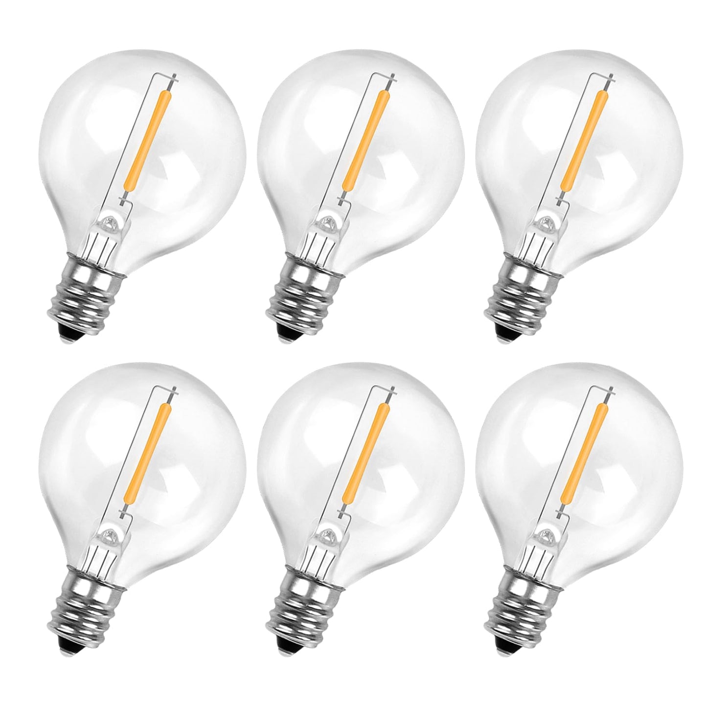 ROMANJOY 230V E12 1W G40 LED Light Bulbs, 6 Pack (2200K Warm)