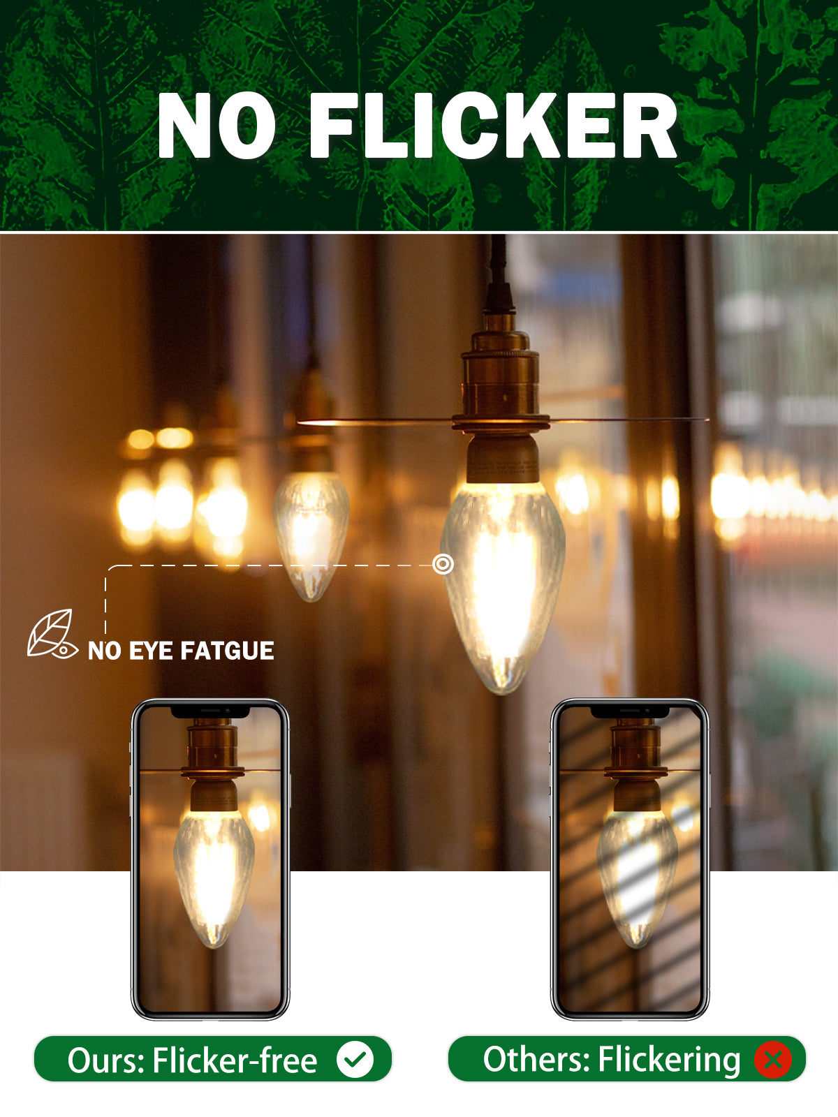ROMANJOY 120V E26 Dimmable F15 8W LED Light Bulb, 4 Pack (2700K Warm)