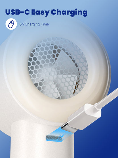 ROMANJOY Portable Handheld Fan with Ice Cooler (Beige)