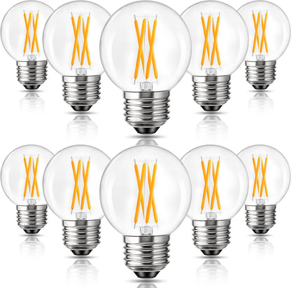 ROMANJOY 120V E26 Dimmable G16.5 4W LED Light Bulb, 10 Pack (2700K Warm)