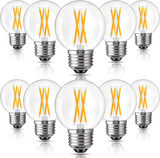 ROMANJOY 120V E26 Dimmable G16.5 4W LED Light Bulb, 10 Pack (2700K Warm)