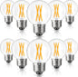 ROMANJOY 120V E26 Dimmable G16.5 4W LED Light Bulb, 10 Pack (2700K Warm)