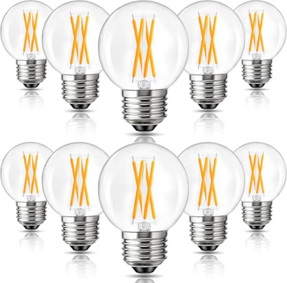 Romanjoy 120V E26 Dimmable G16.5 6W LED Light Bulb, 10 Pack (2700K Warm)