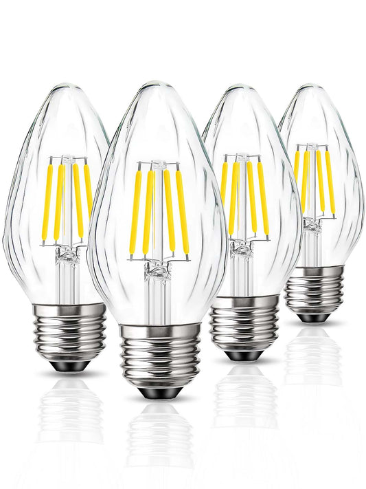 ROMANJOY 120V E26 Dimmable F15 4W LED Light Bulb, 4 Pack (5000K Cold)