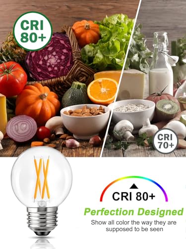 Romanjoy 120V E26 Dimmable G16.5 6W LED Light Bulb, 10 Pack (2700K Warm)