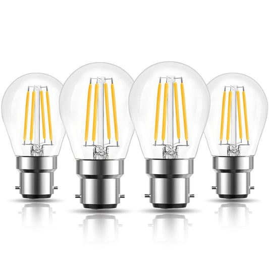 ROMANJOY 230V B22 Dimmable G45 4W LED Light Bulb, 4 Pack (2700K Warm)