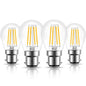 ROMANJOY 230V B22 Dimmable G45 4W LED Light Bulb, 4 Pack (2700K Warm)