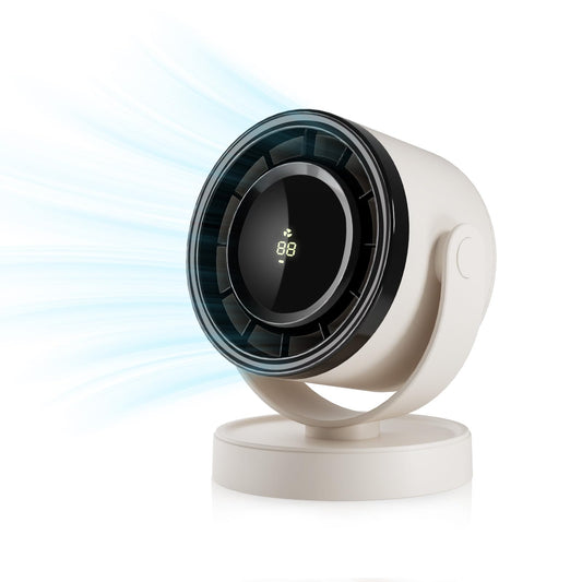 ROMANJOY 4 Speeds Cordless Office Desk Fan (White)