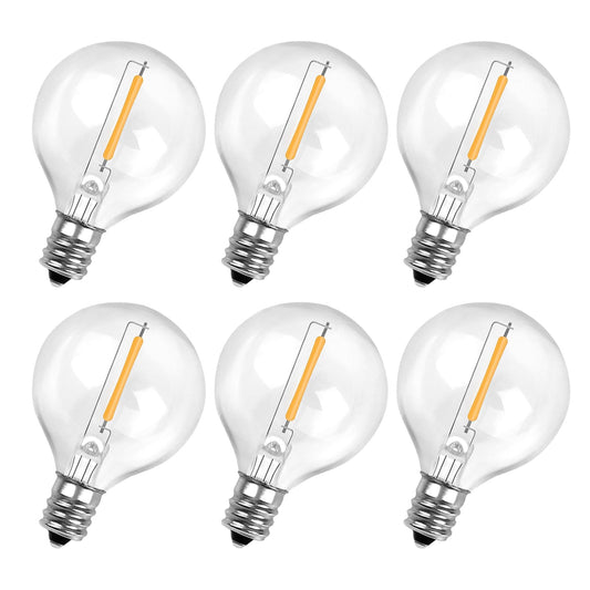 ROMANJOY 230V E12 1W G40 LED Light Bulbs, 6 Pack (2200K Warm)