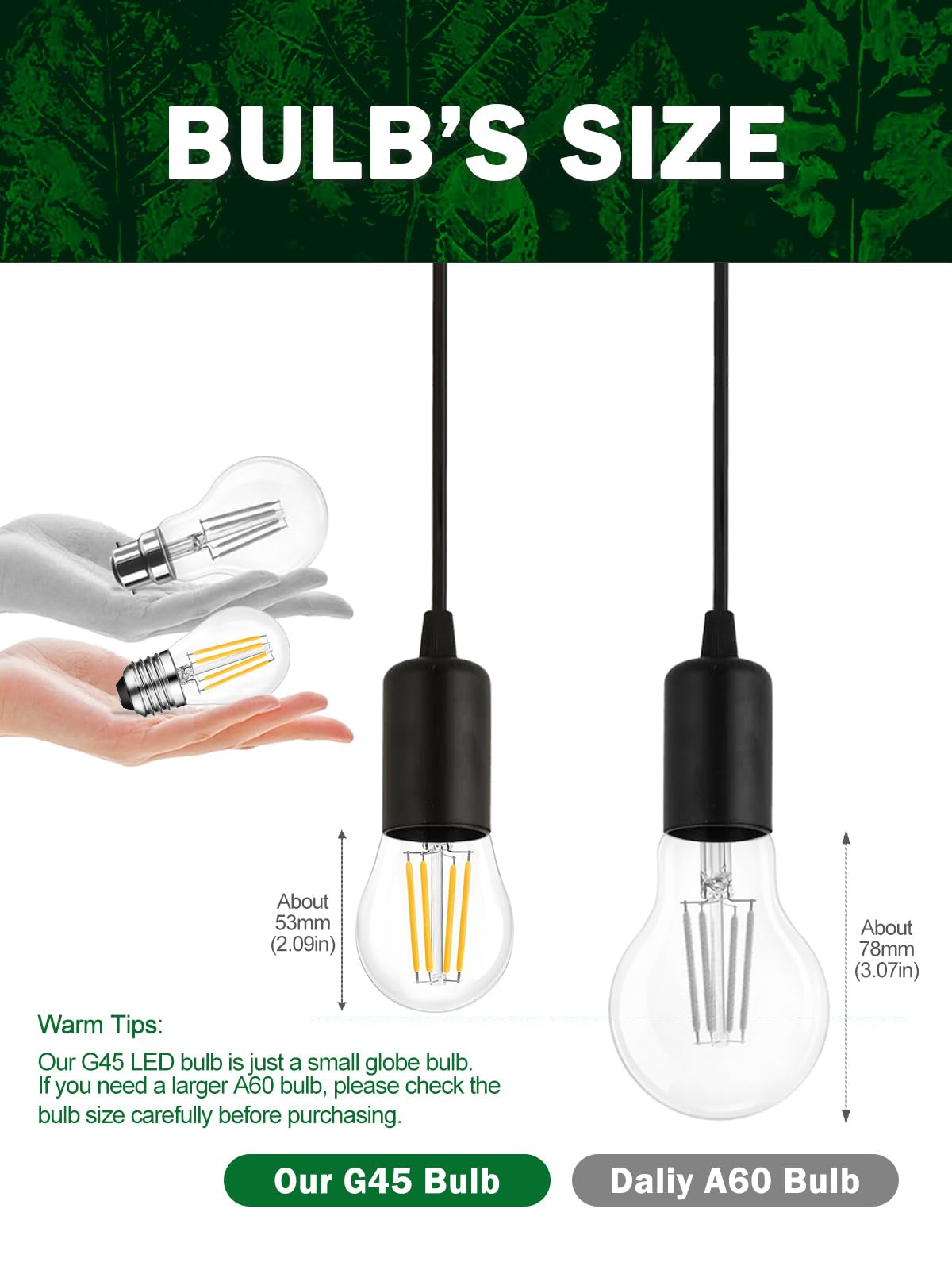 ROMANJOY 230V E27 Dimmable G45 4W LED Light Bulb, 4 Pack (2700K Warm)