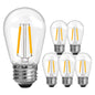 ROMANJOY 120V E26 PC Plastic S14 2W LED Light Bulb, 6 Pack (2700K Warm)