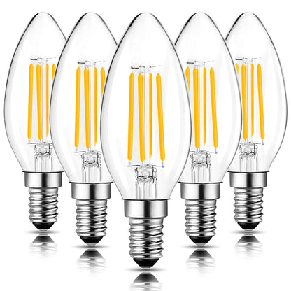 ROMANJOY 230V E14 Dimmable C35 4W LED Light Bulb, 5 Pack (2700K Warm)