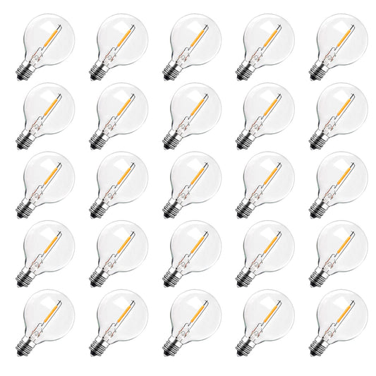 ROMANJOY 230V E12 1W G40 LED Light Bulbs, 25 Pack (2200K Warm)
