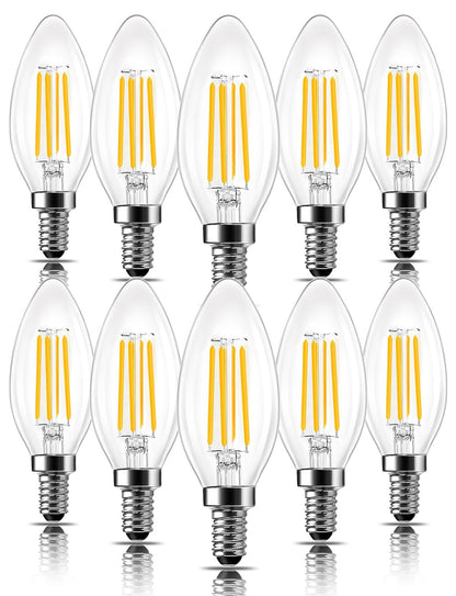 ROMANJOY 230V E14 Dimmable C35 6W LED Light Bulb, 10 Pack (2700K Warm)