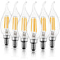 ROMANJOY 120V E12 Dimmable C35T 4W LED Light Bulb, 4 Pack (2700K Warm)