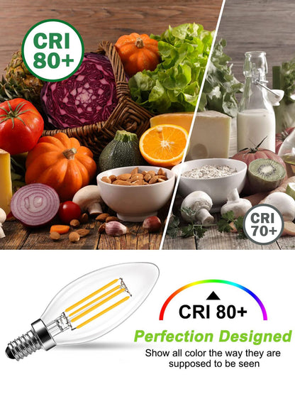 ROMANJOY 230V E14 Dimmable C35 6W LED Light Bulb, 10 Pack (2700K Warm)