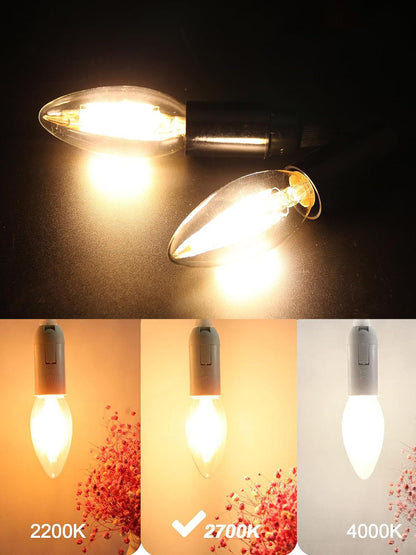 ROMANJOY 230V E14 Dimmable C35 6W LED Light Bulb, 10 Pack (2700K Warm)