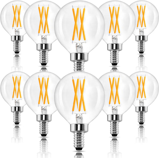 Romanjoy 120V E12 Dimmable G16.5 4W LED Light Bulb, 10 Pack (2700K Warm)