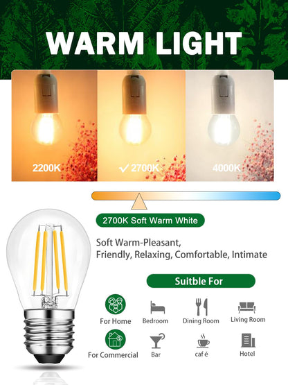ROMANJOY 230V E27 Dimmable G45 4W LED Light Bulb, 4 Pack (2700K Warm)