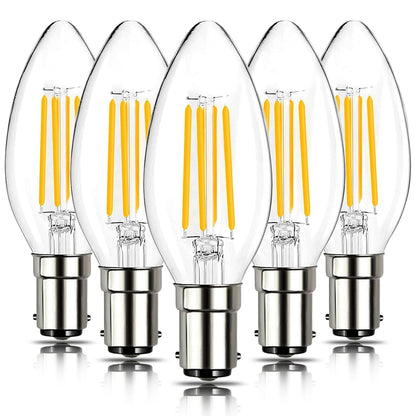 ROMANJOY 230V B15 Dimmable C35 4W LED Light Bulb, 5 Pack (2700K Warm)