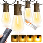 ROMANJOY US Adapter Powered 15M 49FT E12 S14 LED Outdoor String Lights (2700K)